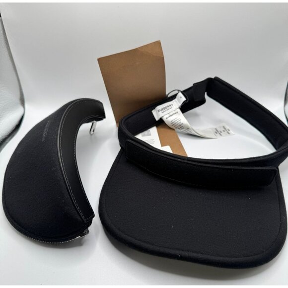 BURBERRY DETANCHABLE ZIP POCKET VISOR/ HAT‎ WITH FRONT LOGO, PALLADIUM HARDWARE - Picture 1 of 8